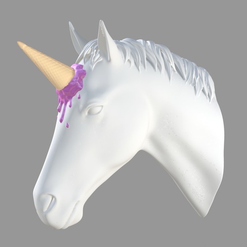 Sculpture ice cream unicorn - fraise, 2020