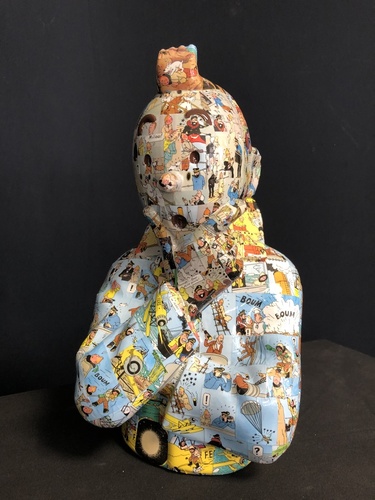 TINTIN Penseur - "L'ordre et le chaos" Etoile Mysterieuse (40 cm)