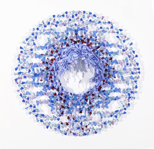Dreamcatcher bubble murrina blue and red, 2020