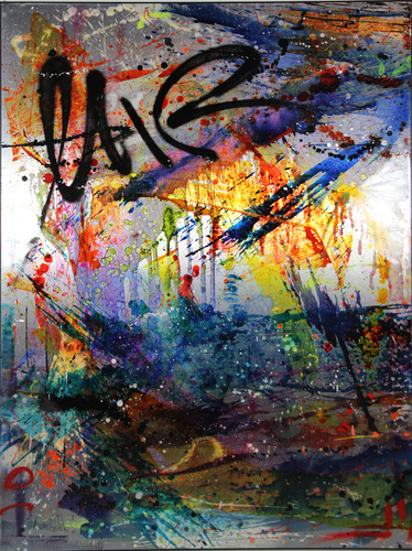 Abstract grey & graff